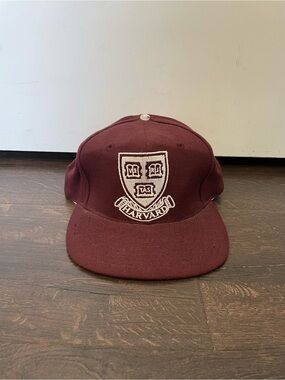 Harvard University Veritas Embroidered Hat Cap Maroon Snapback Wool